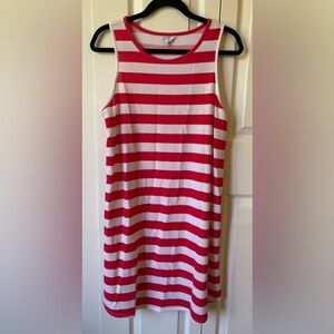 Crown & Ivy Pink and White Striped Midi Dress